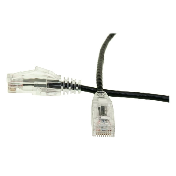 SONOVIN Cat6 Black Slim Ethernet Patch Cable 1 Foot Color:Black Snagless/Molded Boot Pack of 5 